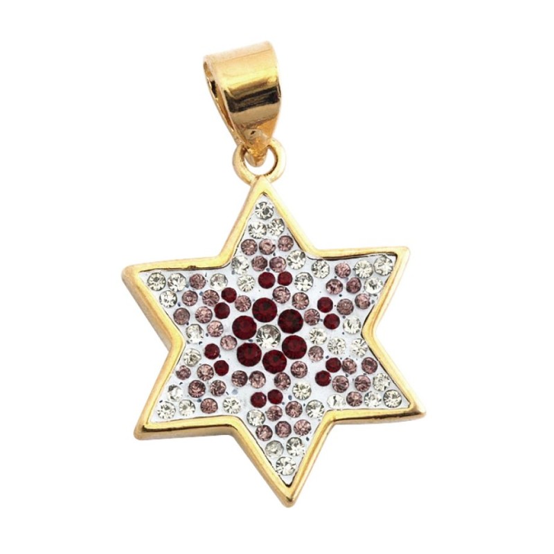 Ruby and Zircon Star of David Pendant | Jewish Gift from Israel