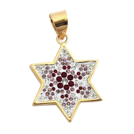Ruby and Zircon Star of David Pendant | Jewish Gift from Israel