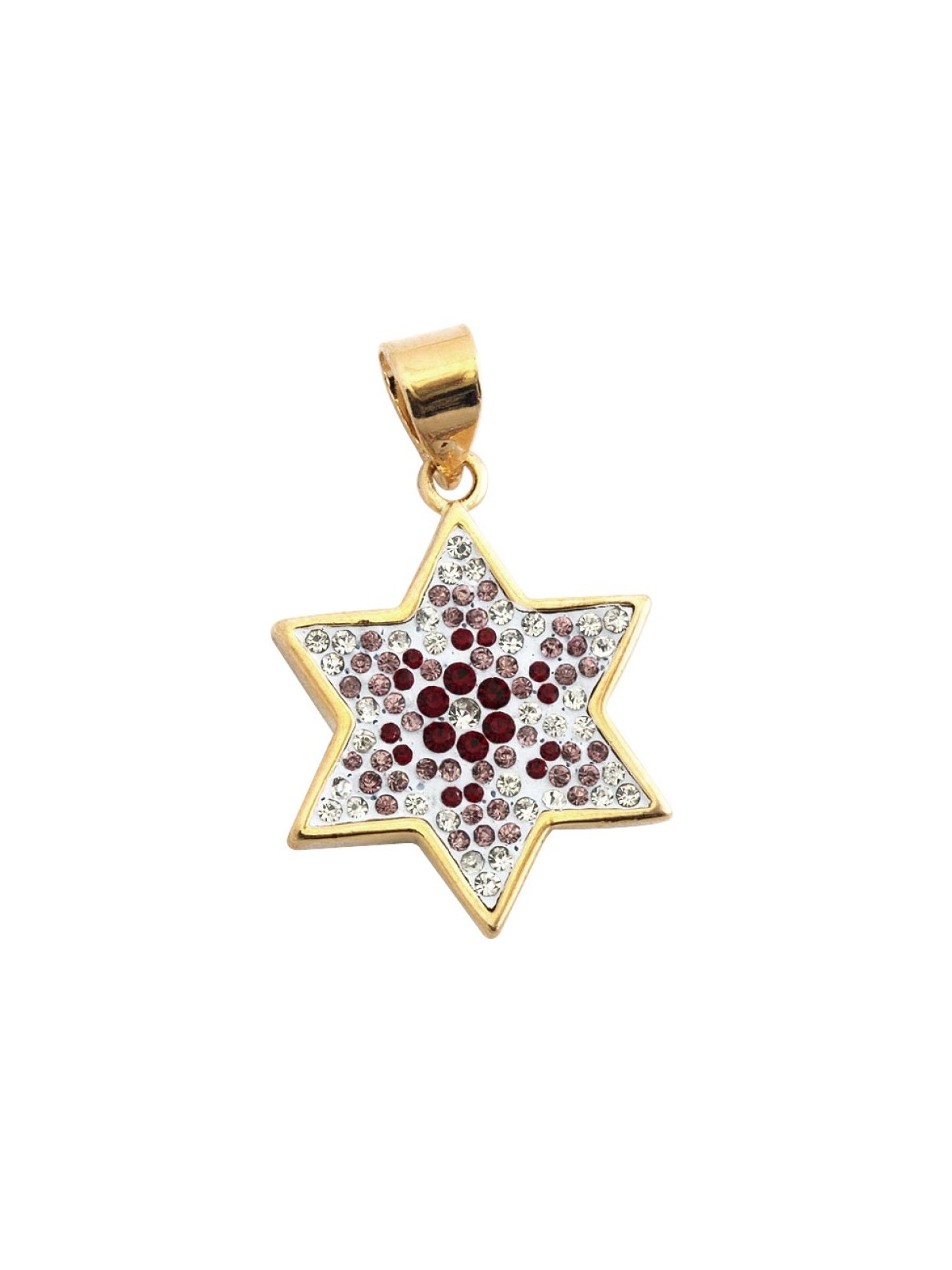 Ruby and Zircon Star of David Pendant | Jewish Gift from Israel