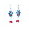 Blue Red Hamsa Earrings by Ester Shahaf | Earrings