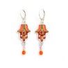 Shades of Orange Hamsa Earrings by Ester Shahaf | Earrings