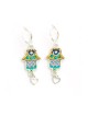 Green Heart Hamsa Earrings by Ester Shahaf | Earrings