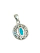 Silver and Opal Framed Hamsa Pendant | Hamsa Necklace