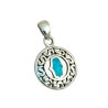 Silver and Opal Framed Hamsa Pendant | Hamsa Necklace