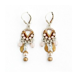 Leaf Beaded Earrings by Ester Shahaf | Earrings by Esther Shahaf