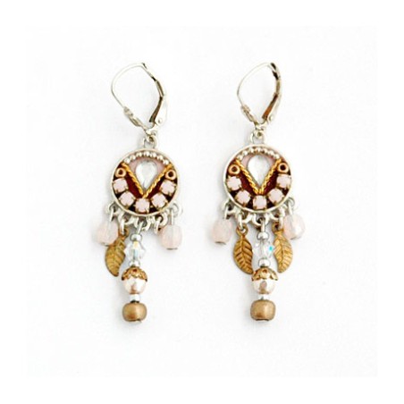 Leaf Beaded Earrings by Ester Shahaf | Earrings by Esther Shahaf