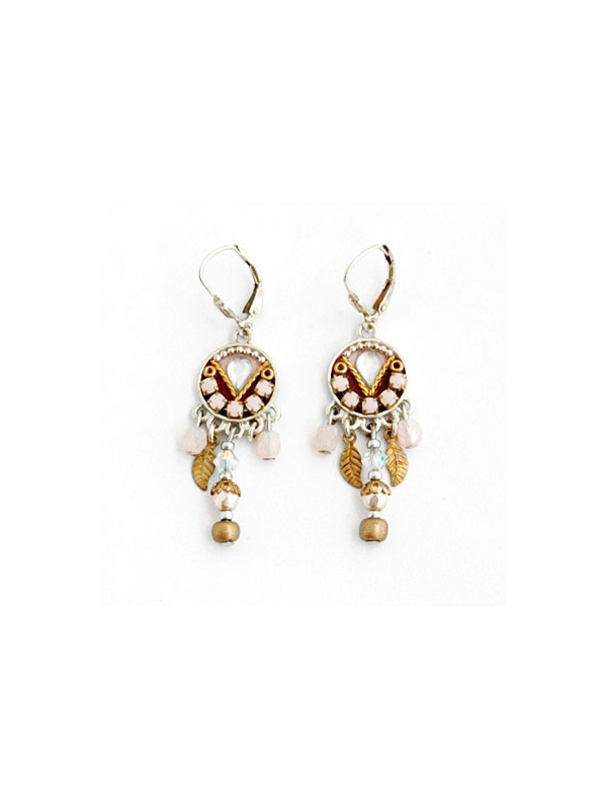 Leaf Beaded Earrings by Ester Shahaf | Earrings by Esther Shahaf
