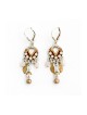Leaf Beaded Earrings by Ester Shahaf | Earrings by Esther Shahaf