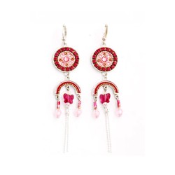 Pink Oriental Bead Earrings by Ester Sh... | Earrings by Esther Shahaf