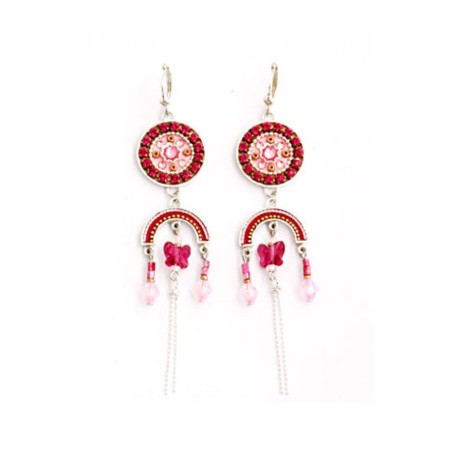 Boucles d'oreilles en perles orientales roses par Ester Sh... | Boucles d'oreilles par Esther Shahaf