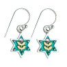 Flower Blue Star of David Earrings by Ester Shahaf | Earrings
