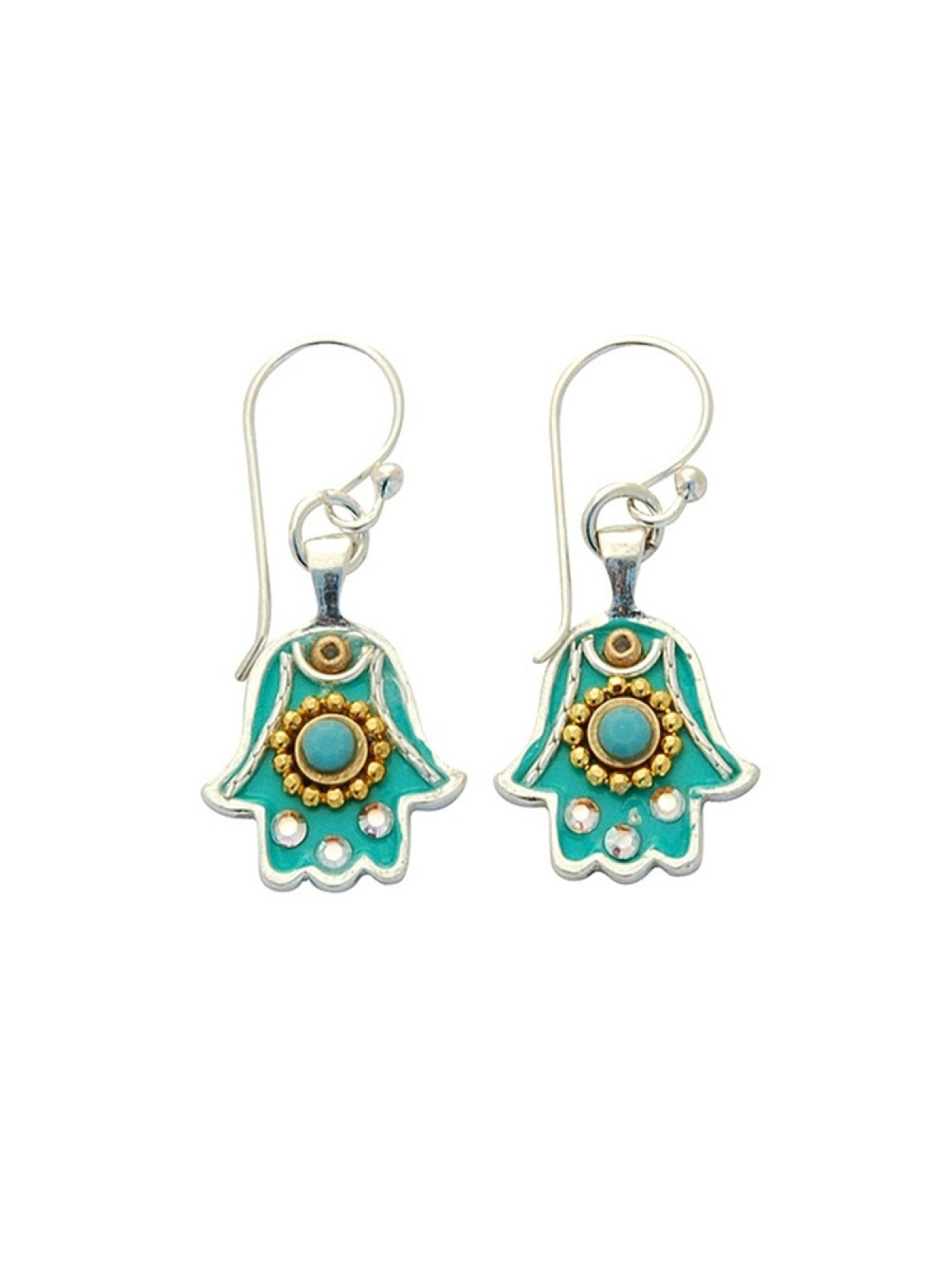 Blue Hamsa Earrings by Ester Shahaf | Earrings