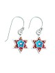 Blue Flower Star of David Earrings by Ester Shahaf | Earrings