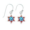 Blue Flower Star of David Earrings by Ester Shahaf | Earrings