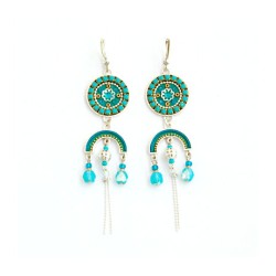 Turquoise Dangle Earrings by Ester Shahaf | Earrings by Esther Shahaf