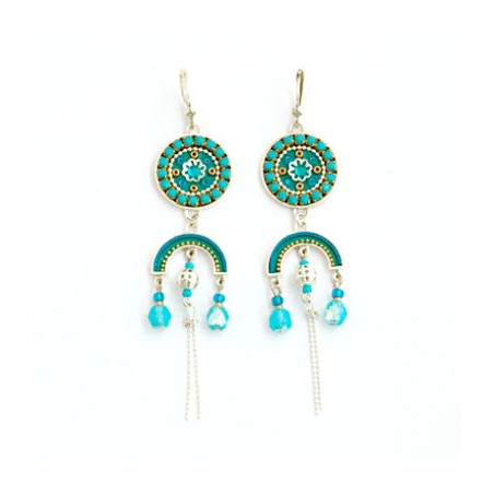 Turquoise Dangle Earrings by Ester Shahaf | Earrings by Esther Shahaf