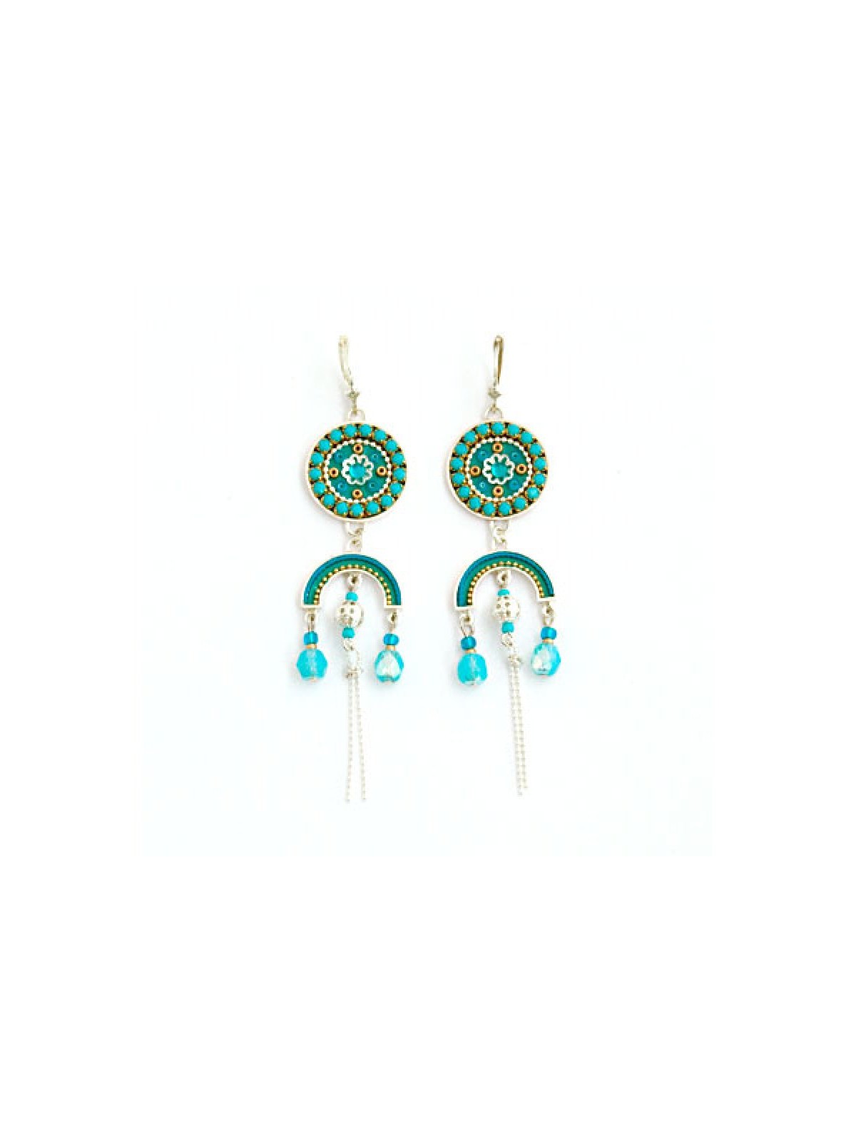 Turquoise Dangle Earrings by Ester Shahaf | Earrings by Esther Shahaf