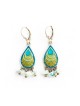 Blue Green Oriental Earrings by Ester S... | Earrings by Esther Shahaf