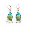 Blue Green Oriental Earrings by Ester S... | Earrings by Esther Shahaf
