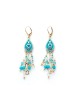 Blue Bead Heart Oriental Earrings by Es... | Earrings by Esther Shahaf