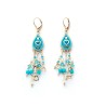 Blue Bead Heart Oriental Earrings by Es... | Earrings by Esther Shahaf
