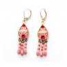 Pink Oriental Earrings by Ester Shahaf | Earrings by Esther Shahaf