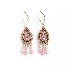 Pink Bead Oriental Earrings by Ester Sh... | Earrings by Esther Shahaf