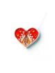 Silver Heart Necklace in Orange and Re... | Necklaces by Esther Shahaf