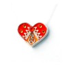 Silver Heart Necklace in Orange and Re... | Necklaces by Esther Shahaf