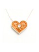 Silver Heart Necklace in Peach by Este... | Necklaces by Esther Shahaf