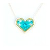 Silver Heart Necklace in Turquoise by ... | Necklaces by Esther Shahaf