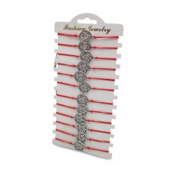 Good Luck Red Cord Bracelets with Disc of Silver H... | Bracelet Packs