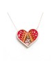 Silver Heart Necklace in Pink and Red ... | Necklaces by Esther Shahaf