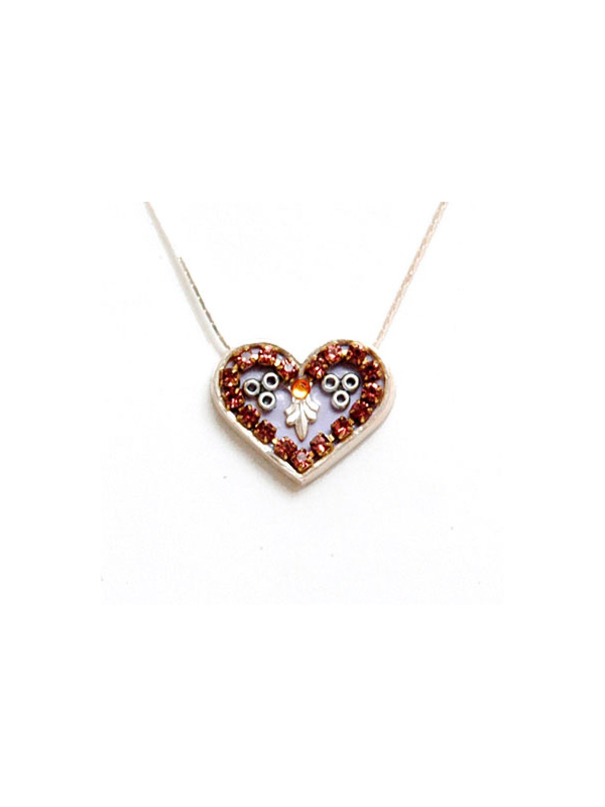 Silver Heart Necklace in Smoked Purple... | Necklaces by Esther Shahaf