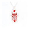 Ravishing Red Silver Hamsa Necklace by Ester Shahaf | Hamsa Necklace