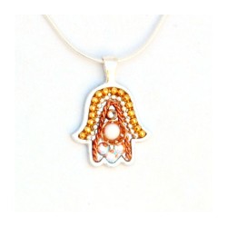 Shades of Copper and Gold Hamsa Necklace by Ester ... | Hamsa Necklace