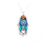 Flower Power Silver Hamsa Necklace by Ester Shahaf | Hamsa Necklace
