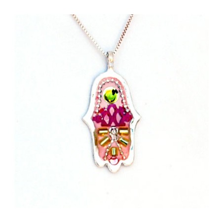 Spring Design Hamsa Necklace by Ester Shahaf | Hamsa Necklace