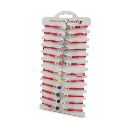 Good Luck Red Cord Bracelets Decorative Silver Ham... | Bracelet Packs