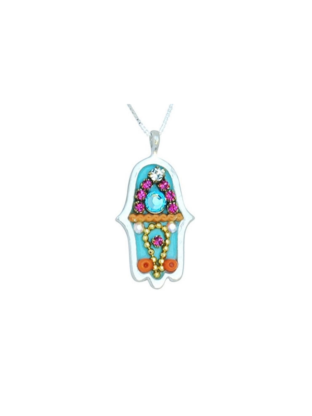 Silver Hamsa Necklace by Ester Shahaf | Hamsa Necklace