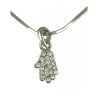 Hamsa Rhodium Necklace with white stones | Hamsa Necklace