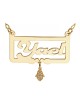 Gold Filled English Name Necklace with Hamsa | Personalized Jewelry