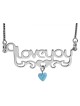 Sterling Silver I Love You Necklace with Opa... | Personalized Jewelry
