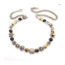 Collier étoile en or noir et argent fait main Amaro... | Colliers Amaro