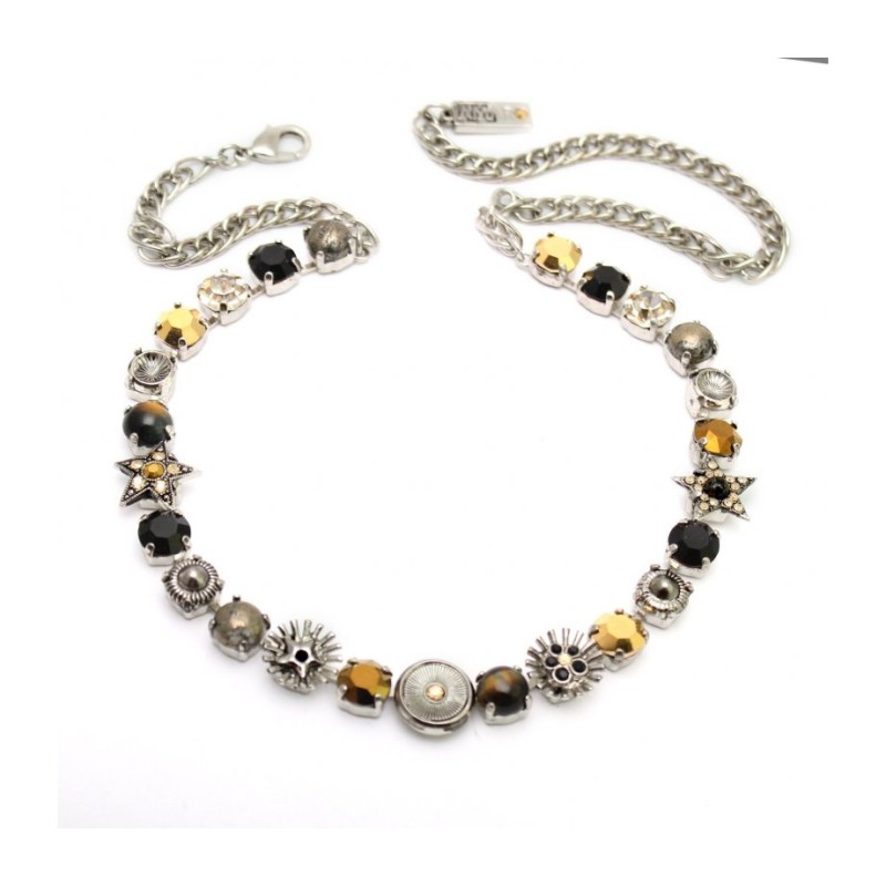 Amaro Handmade Black Gold and Silver Star Neck... | Necklaces by Amaro