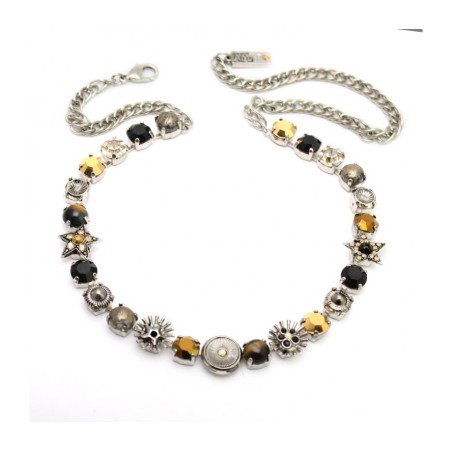 Collier étoile en or noir et argent fait main Amaro... | Colliers Amaro