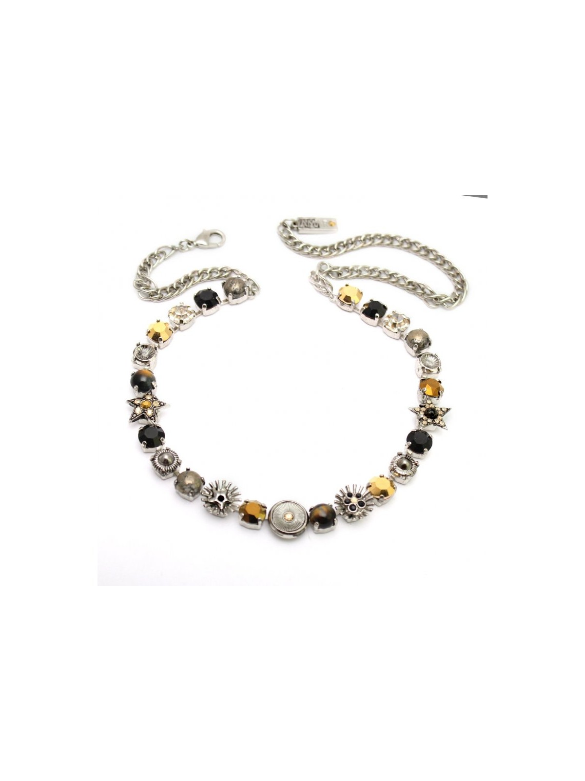 Amaro Handmade Black Gold and Silver Star Neck... | Necklaces by Amaro