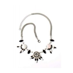 Amaro Handmade Necklace Black and White Stones... | Necklaces by Amaro