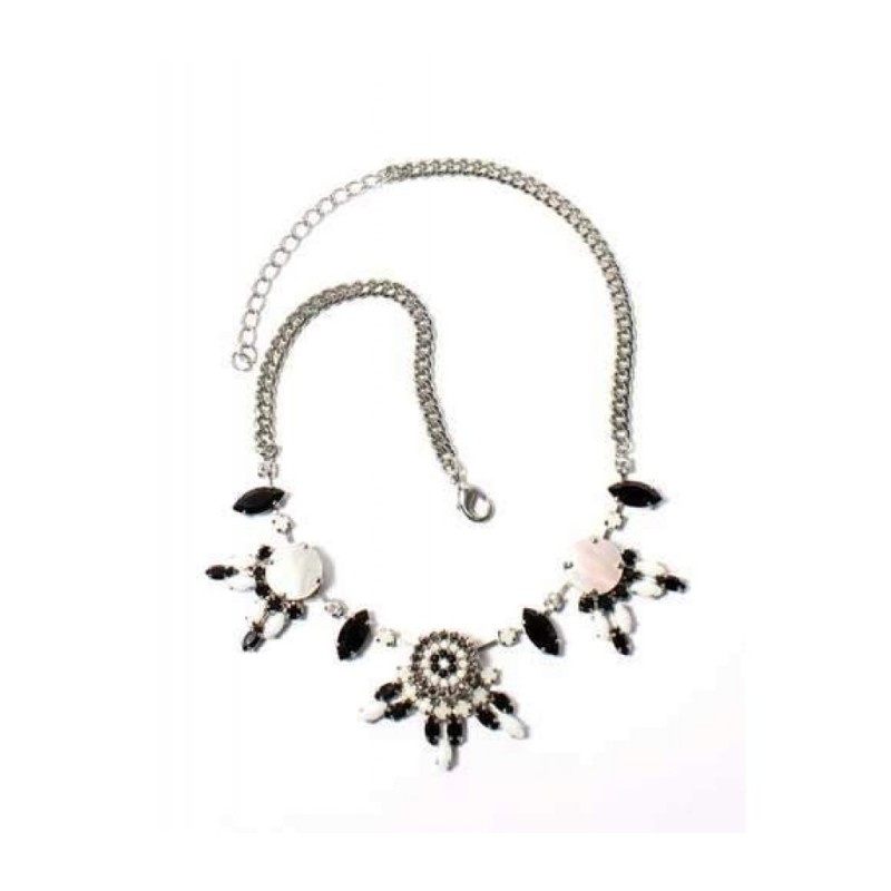 Amaro Handmade Necklace Black and White Stones... | Necklaces by Amaro