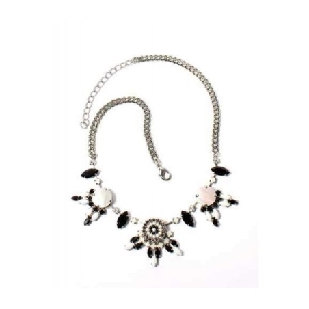 Amaro Handmade Necklace Black and White Stones... | Necklaces by Amaro